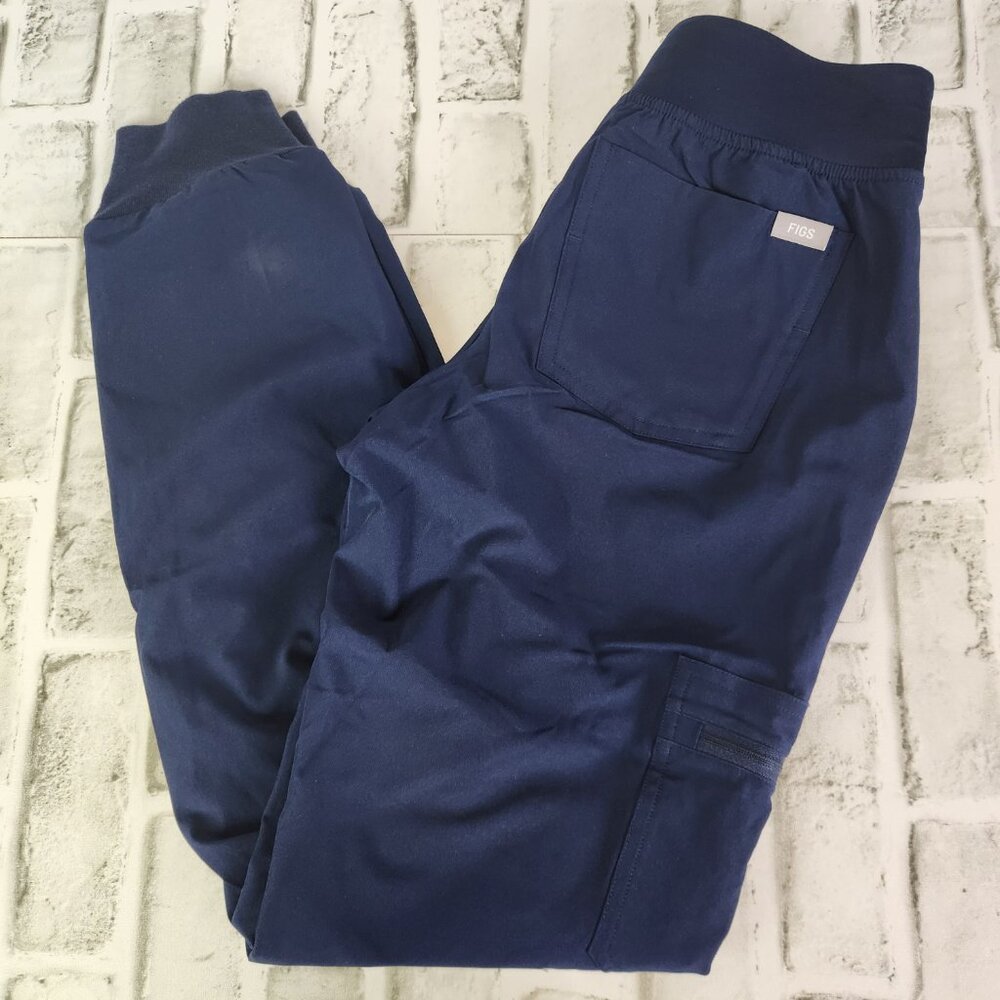 New Figs Zamora Freex Lined Women Sz XXS Blue Jogger Scrub Pants Nurse Pockets